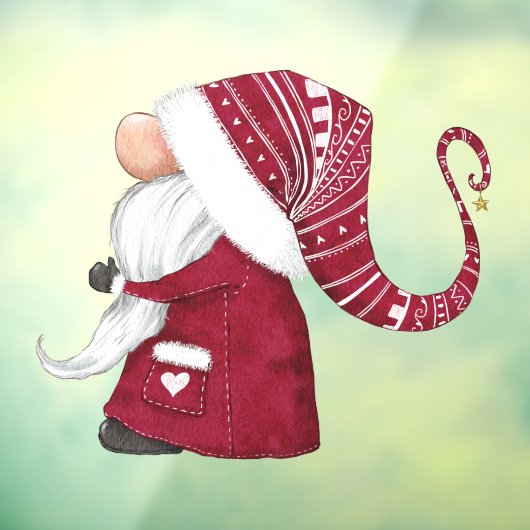 Illustratie met rode kerstgrint raamsticker (Vel 3)