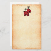 Illustratie met rode kerstrenrendieren briefpapier (Voorkant / Achterkant)