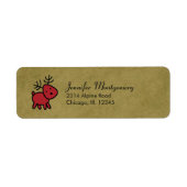 Illustratie met rode kerstrenrendieren etiket (Voorkant)