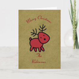 Illustratie met rode kerstrenrendieren feestdagen kaart