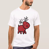 Illustratie met rode kerstrenrendieren t-shirt (Voorkant)