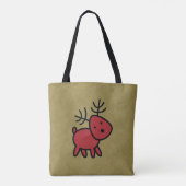 Illustratie met rode kerstrenrenrendieren op maat tote bag (Achterkant)