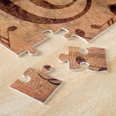  illustratie met roos en viool legpuzzel (Zijkant)