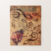  illustratie met roos en viool legpuzzel (Verticaal)