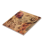  illustratie met roos en viool tegeltje (Zijkant)