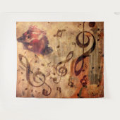  illustratie met roos en viool wandkleed (Voorkant (horizontaal))