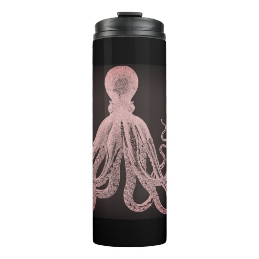 Illustratie met roze tint octopus thermosbeker (Voorkant)
