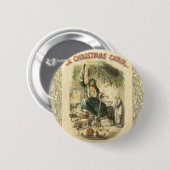 Illustratie met scrollende kerstcarol ronde button 5,7 cm (Voorkant /achterkant)