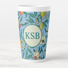 Illustratie met vintage botanisch patroon latte mok