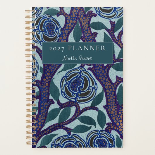 Illustratie met vintage botanisch patroon planner (Voorkant)