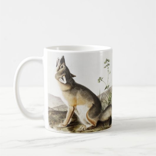 Illustratie met wift Fox (Vulpes velox) Koffiemok (Links)