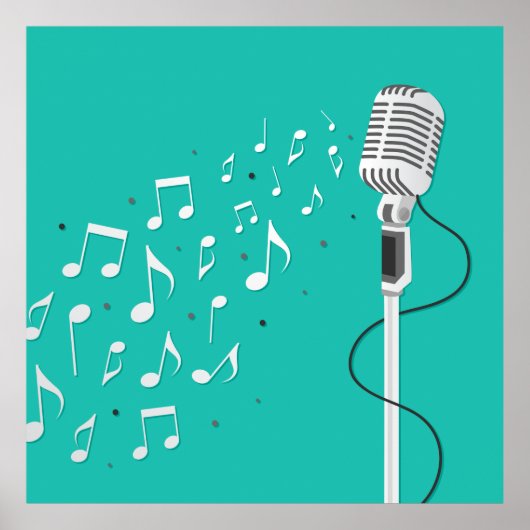 Illustratie microfoonkabel poster (Voorkant)
