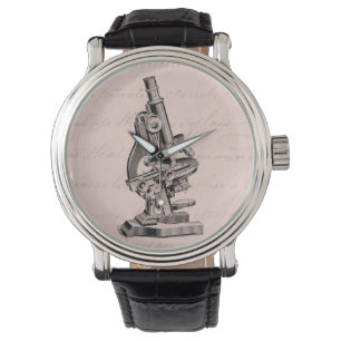 Illustratie  microscoop Roze Steampunk Horloge