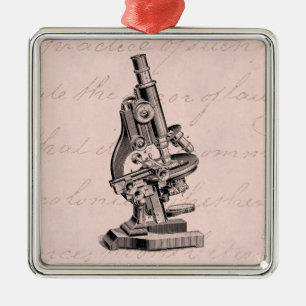 Illustratie  microscoop Roze Steampunk Metalen Ornament