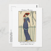 Illustratie Mode Barbier Costumes Parisiens Briefkaart (Voorkant / Achterkant)