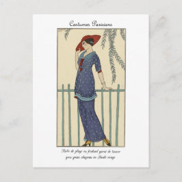 Illustratie Mode Barbier Costumes Parisiens Briefkaart