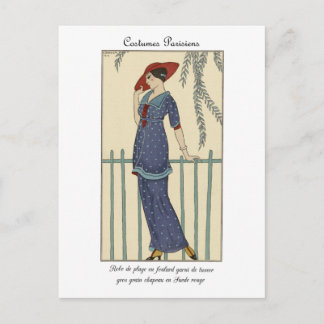 Illustratie Mode Barbier Costumes Parisiens Briefkaart
