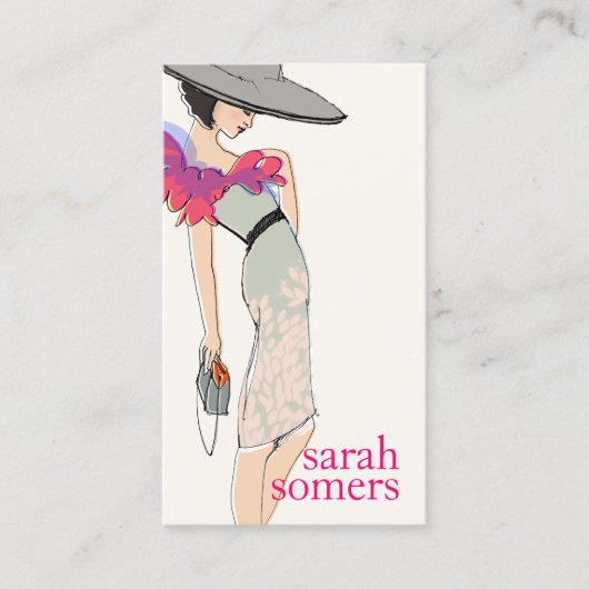 Illustratie, Mode blogger, stijlvol Mode model Visitekaartje (Voorkant)