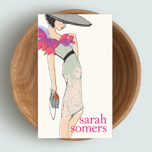 Illustratie, Mode blogger, stijlvol Mode model Visitekaartje