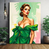 Illustratie mode canvas afdruk