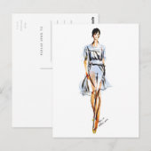 Illustratie mode | Chloe Pastel Chiffon Dress Briefkaart (Voorkant / Achterkant)