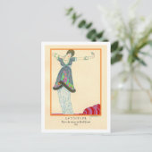 Illustratie Mode Lepape Art Deco Briefkaart (Staand voorkant)
