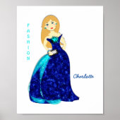 Illustratie Mode meisjes Mode Gepersonaliseerd Poster (Voorkant)