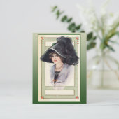  illustratie Mode met zwart Pet Briefkaart (Staand voorkant)