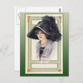  illustratie Mode met zwart Pet Briefkaart (Voorkant / Achterkant)