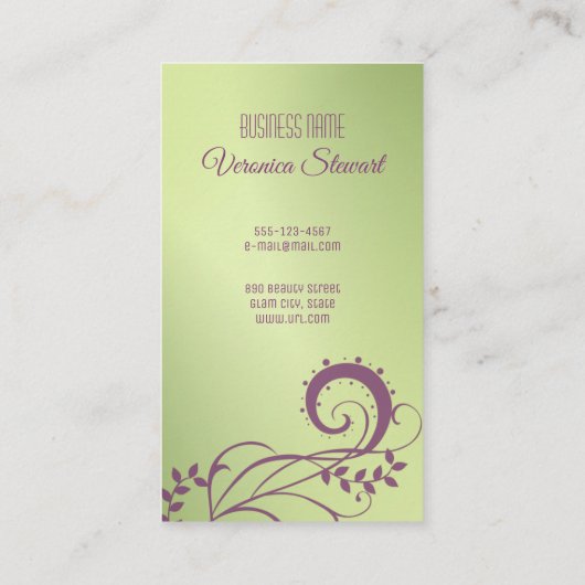 Illustratie Mode mooi gezicht Visitekaartje (Achterkant)