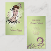 Illustratie Mode mooi gezicht Visitekaartje (Voorkant / Achterkant)