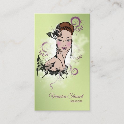 Illustratie Mode mooi gezicht Visitekaartje (Voorkant)