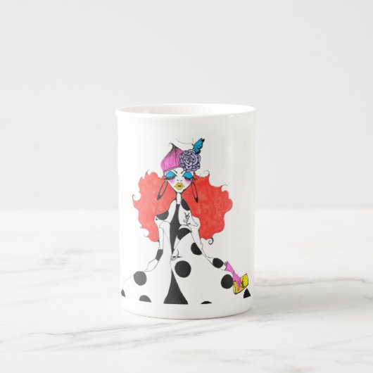 Illustratie Mode NYFW Whimsy Cup Porselein Kop (Voorkant)