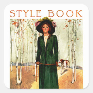 Illustratie Mode Stijl boek Vierkante Sticker
