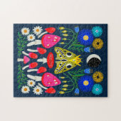 Illustratie moeddieren en paddenstoelen legpuzzel (Horizontaal)