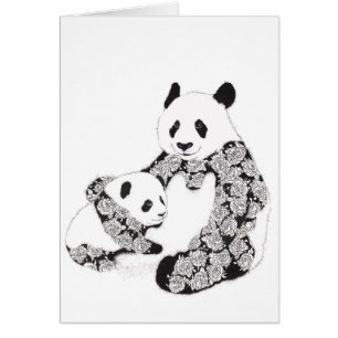 Illustratie moeder en Baby Panda