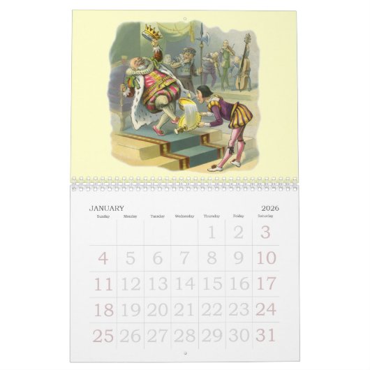 illustratie Moeder Goose Nursery Rhymes Kalender (Jan 2026)