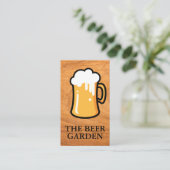 Illustratie Mok bier | Achtergrond hout Visitekaartje (Staand voorkant)