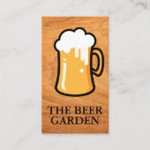 Illustratie Mok bier | Achtergrond hout Visitekaartje (Voorkant)