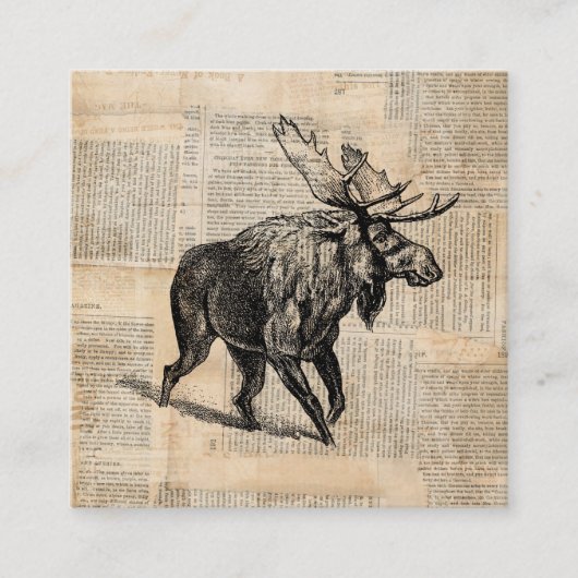 Illustratie Moose Art met tekststijl voor kranten Informatiekaartje (Voorkant)