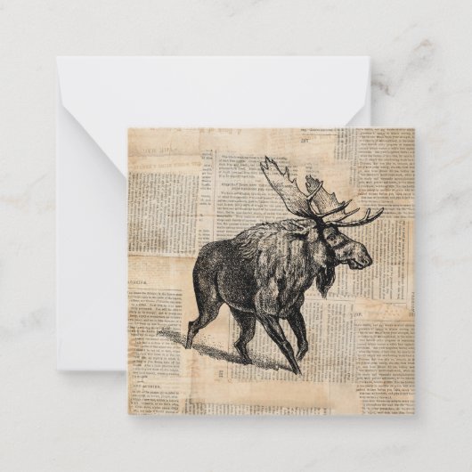 Illustratie Moose Art met tekststijl voor kranten Notitiekaartje (Voorkant)