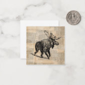 Illustratie Moose Art met tekststijl voor kranten Notitiekaartje (Voorkant / Achterkant in situ)