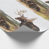 Illustratie Moose Deer (Servus alces) Cadeaupapier (Hoek)