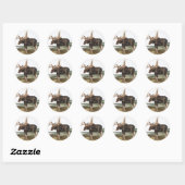 Illustratie Moose Deer (Servus alces) Ronde Sticker (Vel)