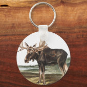 Illustratie Moose Deer (Servus alces) Sleutelhanger (Voorkant)
