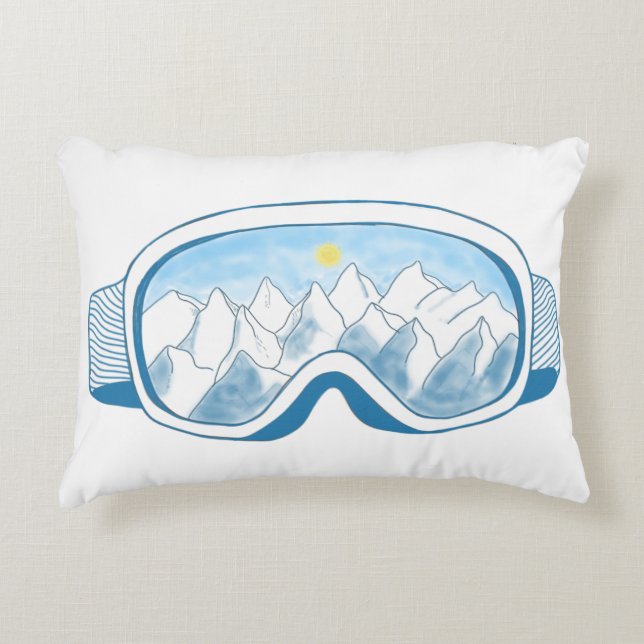 Illustratie Mountain Ski Goggles Accent Kussen (Voorkant)