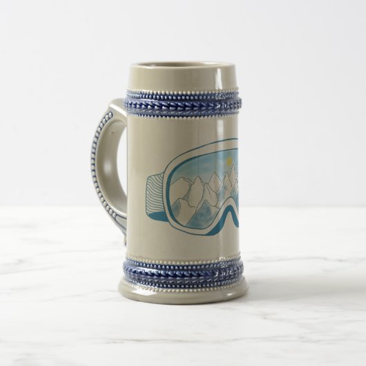 Illustratie Mountain Ski Goggles Bierpul (Voorkant links)