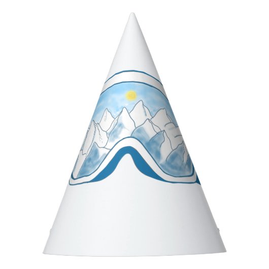 Illustratie Mountain Ski Goggles Feesthoedjes (Voorkant)