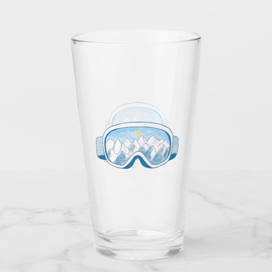 Illustratie Mountain Ski Goggles Glas (Voorkant)