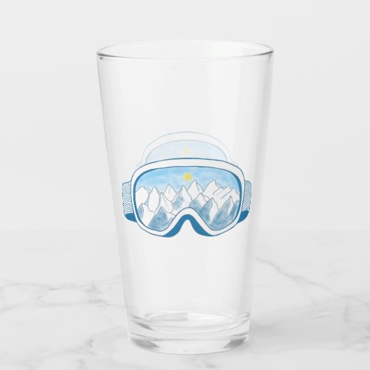 Illustratie Mountain Ski Goggles Glas (Achterkant)